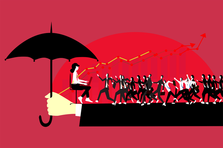 Graphic with umbrella depicting how to headhunt